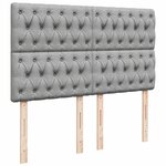 vidaXL Sommier à lattes de lit avec matelas Gris clair 140x200cm Tissu