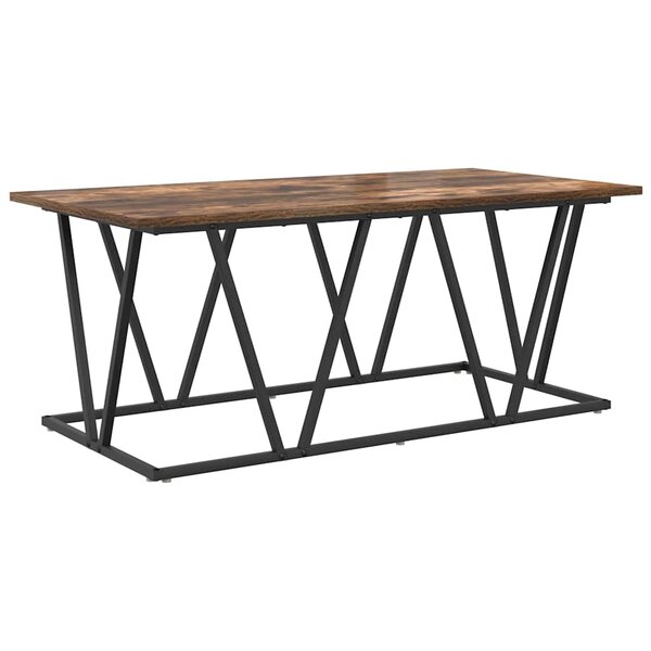 Table basse vidaXL en chêne fumé 100x50x40 cm en bois composite et métal
