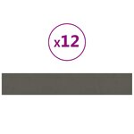 vidaXL Panneaux muraux 12 Pièces Gris foncé 90x15 cm Velours 1 62 m²