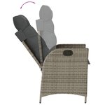vidaXL Ensemble à manger de jardin et coussins 7 Pièces gris rotin