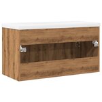 vidaXL Armoire lavabo de bain avec bassin intégré chêne artisanal
