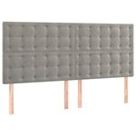 vidaXL Tête de lit à LED Gris clair 160x5x118/128 cm Velours