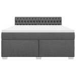 vidaXL Sommier à lattes de lit avec matelas Gris foncé 180x200cm Tissu