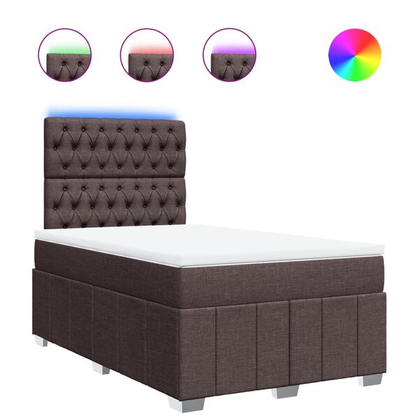 vidaXL Sommier à lattes de lit avec matelas Marron foncé 120x200 cm