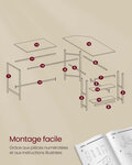 Bureau informatique table d'angle bureau poste de travail avec étagère de rangement table informatique pour maison et bureau montage facile 138 x 138 x 75 cm brun rustique 12_0004654