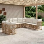 vidaXL Ensemble de canapés d'extérieur Naturel Polyester