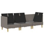 vidaXL Canapé modulaire avec rangement 3 Pièces Taupe Tissu