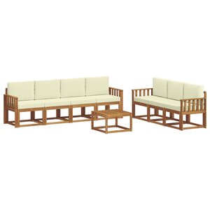 vidaXL Ensemble de canapés d'extérieur 8 pc Naturel et Crème