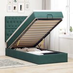 vidaXL Cadre de lit ottoman avec matelas vert foncé 100x200 cm velours