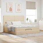 VidaXL Cadre de lit ottoman avec matelas crème 160x200 cm tissu
