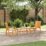 vidaXL Ensemble de salon de jardin 3 pièces en bois massif d'acacia