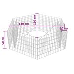 vidaXL Lit surélevé à gabion hexagonale 160x140x50 cm
