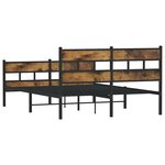 vidaXL Cadre de lit en métal sans matelas chêne fumé 135x190 cm