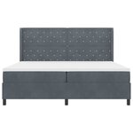 vidaXL Lit à ressorts avec tête de lit Gris foncé 200 x 200 cm Velours