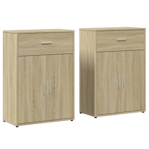 vidaXL Buffets 2 Pièces chêne sonoma 60x30x84 cm bois d'ingénierie