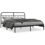 vidaXL Cadre de lit métal sans matelas avec tête de lit noir 193x203cm