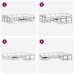 vidaXL Ensemble de canapés d'extérieur 10 pc Blanc et noir