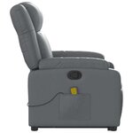 vidaXL Fauteuil inclinable de massage Gris Similicuir