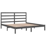 vidaXL Cadre de lit Gris Bois de pin massif 200x200 cm