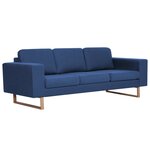 vidaXL Canapé à 3 places Tissu Bleu
