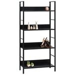 vidaXL Bibliothèque à 4 niveaux noir 60x27 6x124 5cm bois d'ingénierie