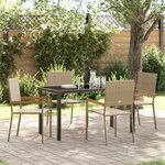 vidaXL Ensemble de jardin 5 pièces en poly rattan beige