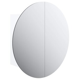 vidaXL Armoire de salle de bain miroir rond et LED Blanc 40x40x17 5 cm