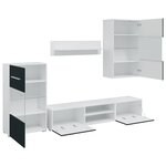 vidaXL Meubles TV 5 Pièces avec lumière LED indigo mat bois d'ingénierie