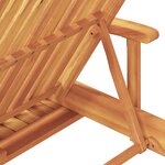 Chaise longue vidaXL avec coussin et table Taupe en Bois massif d'Acacia