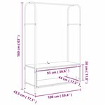 vidaXL Porte-vêtements avec étagères Bois ancien 100x44x160 cm
