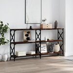 vidaXL Table console chêne fumé 156x28x80 5 cm bois d'ingénierie
