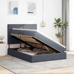 vidaXL Lit avec rangement et matelas Gris foncé 140 x 200 cm Velours