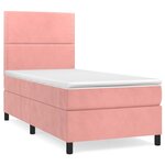 vidaXL Sommier à lattes de lit avec matelas Rose 90x190 cm Velours