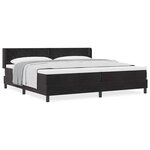 Lit Box Spring vidaXL avec Matelas Noir 200x200 cm Velours
