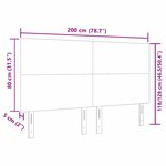 vidaXL Tête de lit Crème 200 cm Tissu en velours côtelé
