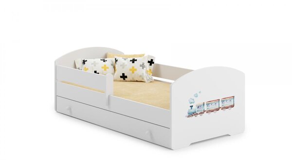 Lit enfant LUK BAR+SZU 160x80 Train tiroir de rangement avec matelas