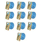 vidaXL Sangle d’arrimage à cliquet 10 Pièces 2 tonnes 6 m x 38 mm Bleu