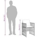 vidaXL Chaises de jardin avec coussins lot de 4 gris clair poly rotin