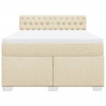 vidaXL Sommier à lattes de lit avec matelas Crème 140x190 cm Tissu