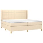 vidaXL Sommier à lattes de lit avec matelas Crème 200x200 cm Tissu
