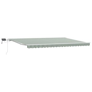 vidaXL Auvent Rétractable Vert et blanc 500 × 300 cm Tissu et acier