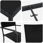 vidaXL Ensemble de repas de jardin 5 pièces en poly rattan noir