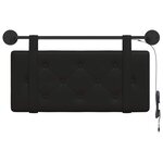 vidaXL Tête de lit suspendue Avec lumière LED Noir Simili cuir