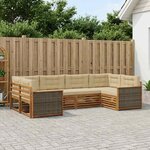 vidaXL Ensemble de canapés d'extérieur 6 pc Naturel et Beige