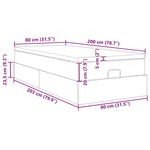 VidaXL Cadre de lit ottoman avec matelas gris 80x200 cm similicuir