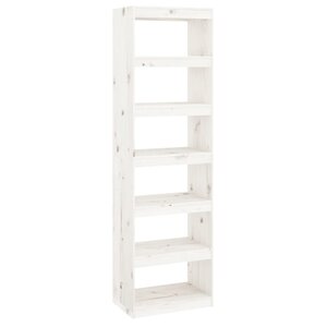 vidaXL Bibliothèque/Séparateur de pièce Blanc 60x30x199 5cm Pin massif
