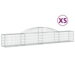 vidaXL Paniers à gabions arqués 5 Pièces 300x30x40/60 cm fer galvanisé