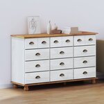 vidaXL Commode "ASKIM" Blanche 79x40x133.5 cm en bois massif de pin