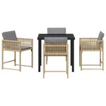 vidaXL Ensemble de salle à manger pour jardin 5 Pièces Beige polyrotin