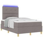 vidaXL Lit à ressort LED avec matelas Taupe 120 x 190 cm tissu